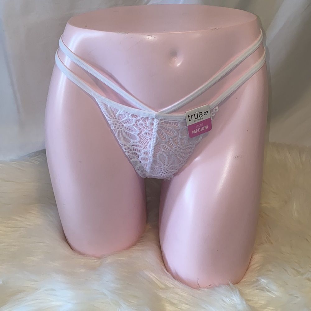 Sexy White Lace Thong - Pack of 4